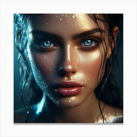 Beautiful Woman With Blue Eyes 1 Canvas Print