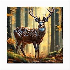Deer In The Forest 162 Canvas Print