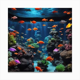 Colorful Fish In An Aquarium Canvas Print