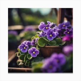 Purple Violas Canvas Print