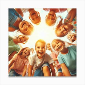 Children In A Circle 1 Canvas Print