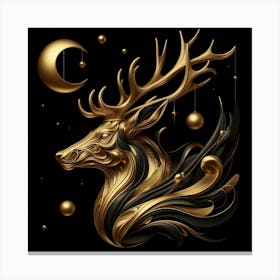 Golden Deer 7 Canvas Print