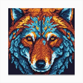 Pixel Wolf 1 Canvas Print