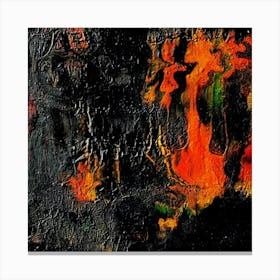 Red flames Abstract Painting Canvas Print
