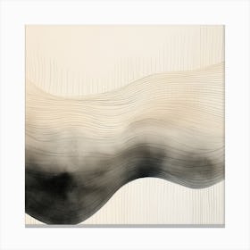 Abstract Organic Minimalist Black Waves 11 Canvas Print