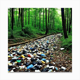 Trash In The Forest 10 Canvas Print