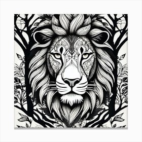 Lion In The Forest 38 Canvas Print