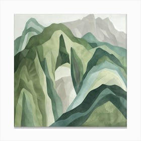 Japanese Watercolour Of Mount Ibuki 3 Canvas Print