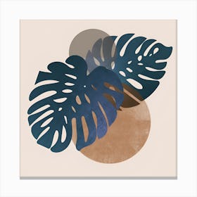 Circle Monstera Nature Canvas Print