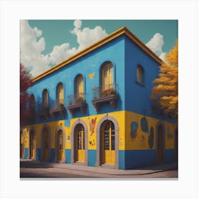 Mexican City House Canvas Print