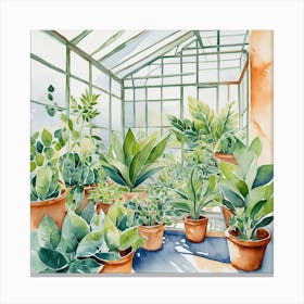 Angolo di tranquillità, Green House, Art PRINT Canvas Print