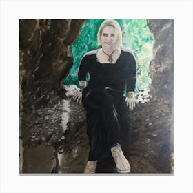 Portrait Of A Woman In A Cave Canvas Print