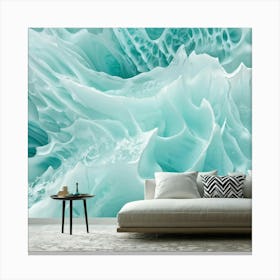 Abstract Nature Inspired Wallpaper Featuring A Turquoise Pattern With Splashes And Ripples Projecte (6) Canvas Print