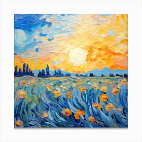 Sunset With Poppies Canvas Print