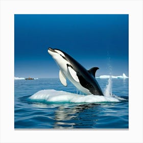 Marine Mammal Ocean White Blubber Melon Spout Diving Arctic Vocal Intelligent Curious Fr (3) Canvas Print