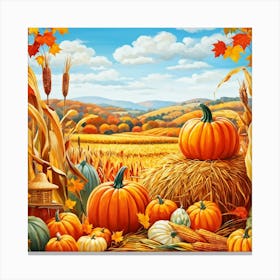 Bright Autumn Palette Incorporating Traditional Holiday Elements Styled In A Modern Art And Design (2) Canvas Print