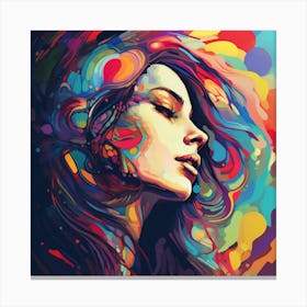 Colorful Girl Painting Canvas Print