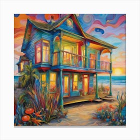 House On The Beach Canvas Print