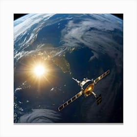 Satellite In Space 4 Canvas Print