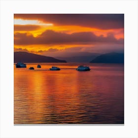 Sunset At Tasmania Canvas Print