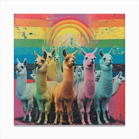 Rainbow Llama Collage 2 Canvas Print