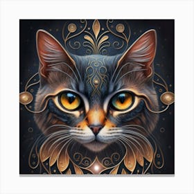 Mystic Cat Eyes Print Art Canvas Print