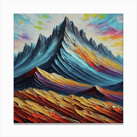 Abstract Mountain Painting Canvas Print