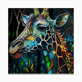 Stained Glass Giraffe Canvas Print