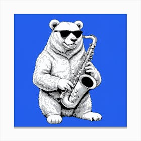 Bear Playing Saxophone Canvas Print