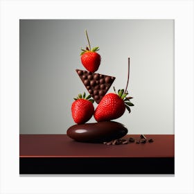 Artjuicebycsaba Chocolate Covered Strawbery Meets Japanese Zen 18 Canvas Print