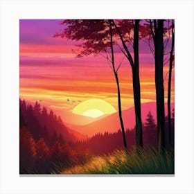 Sunset In The Mountains 108 Canvas Print