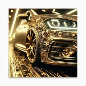 Futuristic Car With Gears Canvas Print