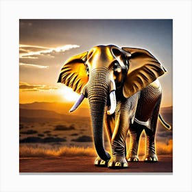 Golden Elephant Canvas Print