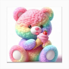 Rainbow Teddy Bear 8 Canvas Print