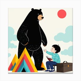 Bear And Boy 9 Canvas Print