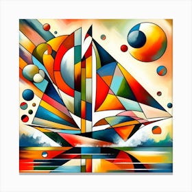Geometric Art Sailboat Canvas Print