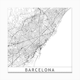 Barcelona Map Canvas Print
