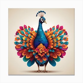 Colorful Peacock 2 Canvas Print