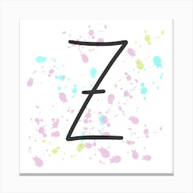 Name Initials Name Initials Letter Z Canvas Print