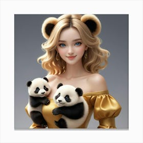 Panda Bears 5 Canvas Print