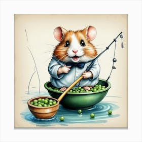 Hamster Fishing 7 Canvas Print