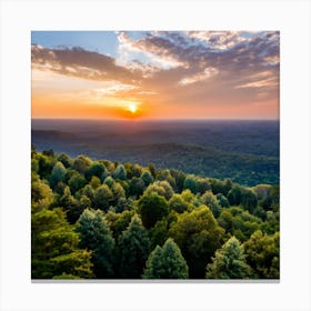 Sunset Over The Blue Ridge Mountains Canvas Print