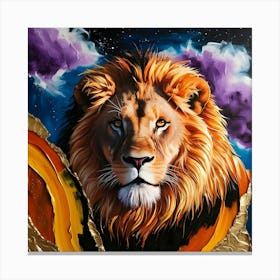 Lion Of The Night 2 Canvas Print