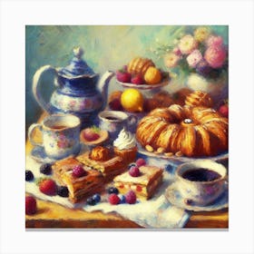 Coffee And Pastries Canvas Print