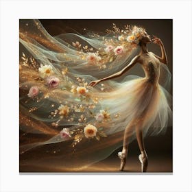Ballerina With Flowers 1 Canvas Print