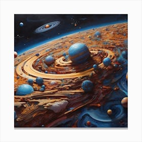 Planets In Space Canvas Print