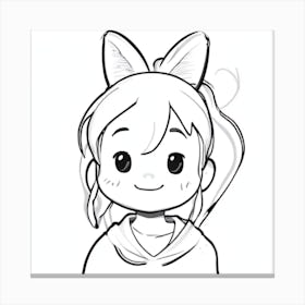 Girl With Bunny Ears Canvas Print