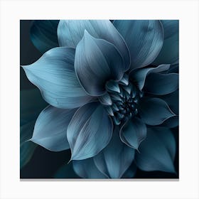 Dark Blue Flower Canvas Print