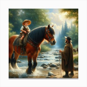 Old Man And His Horse Canvas Print