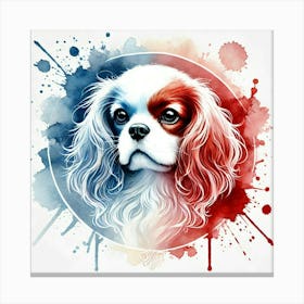 Watercolor Cavalier King Charles Spaniel 4 Canvas Print